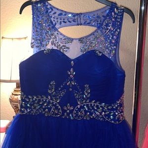 Royal blue prom dress , up to knee